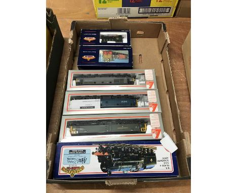 Three boxed '00' gauge Bachmann locomotives and three Lima diesel locomotives