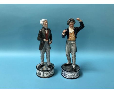 Two boxed Royal Doulton figures, 'The Pioneers Collection', 'Michael Faraday' and 'Ludwig Von Beethoven' (2)