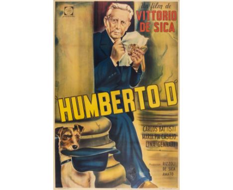 Vittorio De Sica.- Italian neorealist cinema.- Humberto D, lithograph printed in colours, mounted on linen, sheet 1100 x 730 
