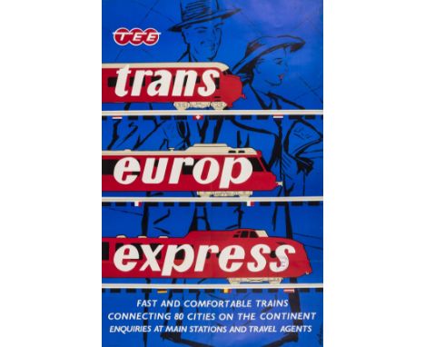 NO RESERVE de Haan (Jan) TEE. Trans Europ Express, lithograph printed in colours, mounted on linen, sheet 1000 x 620 mm (39 1