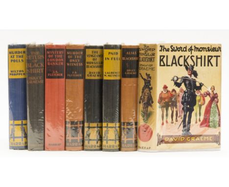 Detective fiction.- Graeme (David) The Sword of Monsieur Blackshirt, 1936; The Vengeance of Monsieur Blackshirt, 1934 § Graem
