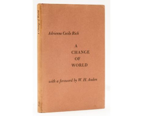 Rich (Adrienne Cecile) A Change of World, first edition, presentation inscription from author to front free endpaper, origina