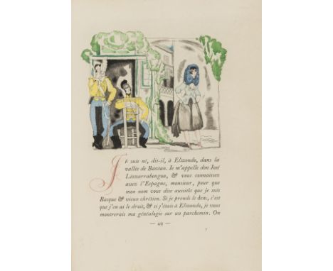 NO RESERVE Martin (Charles).- Merimée (Prosper) Carmen, number 34 of 176 copies, hand-coloured engraved title, mezzotint plat