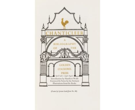 Sandford (Christopher) Chanticleer: A Bibliography of the Golden Cockerel Press April 1921-1936 August, number 262 of 300 cop