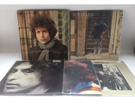 Five Bob Dylan LPs comprising 'Blonde On Blonde', 'John Wesley Harding'' and others. Vinyl generally Ex.
