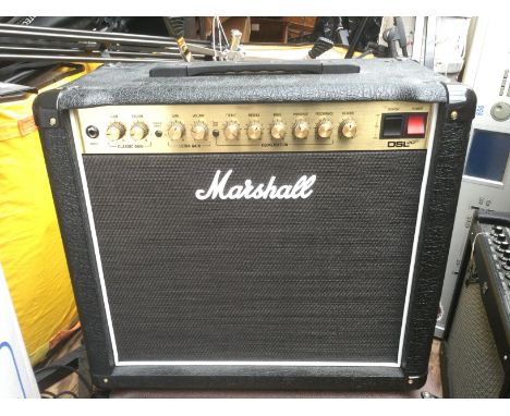 A Marshall DSL 20 Combo guitar amplifier.