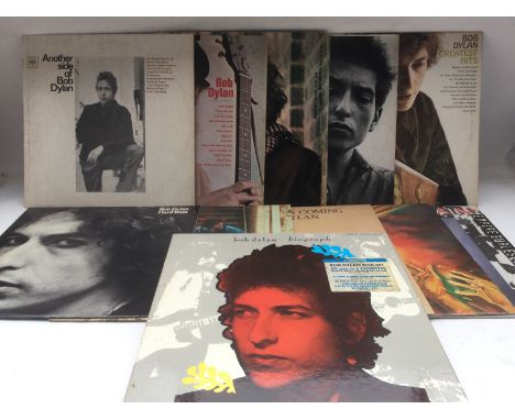 Ten Bob Dylan LPs comprising 'Blonde On Blonde', 'Another Side Of Bob Dulan', 'The Times They Are A Changin' and others plus 