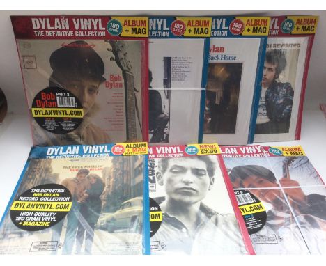 Fourteen sealed 180g Bob Dylan LPs, DeAgostini pressings each with accompanying magazine.