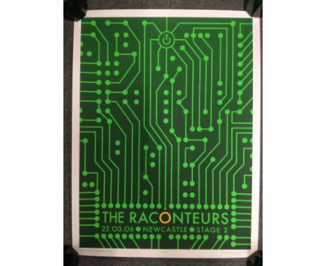 Three limited edition silk screen print posters of The Raconteurs by Rob Jones, hand signed and numbered. Two measuring 51cm 