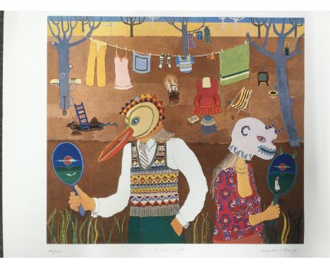 A limited edition print of the artwork for Robert Wyatt's 'Ruth Is Stranger Than Richard' by Alfreda Benge, signed and number
