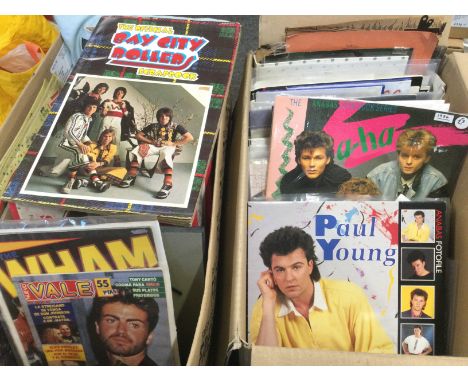 Two boxes of fan club materials and ephemera for various pop acts including Cliff Richard, Michael Jackson, Wham!, Jason Dono