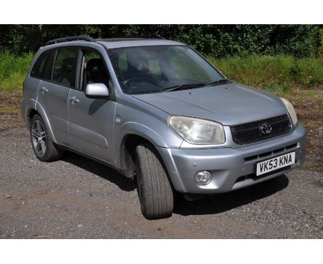 A TOYOTA RAV 4 XT3 CAR, in metallic silver, registration number VK53 KNA, unwarranted milage of 56101, no V5C, first registra