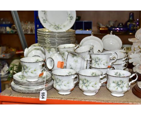 AN EIGHTY ONE PIECE PARAGON FIRST LOVE DINNER SERVICE, comprising twelve dinner plates, sixteen dessert plates, nine side pla