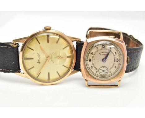 A GENTS 'ACCURIST' WATCH AND A WATCH HEAD, the first with a hand wound movement, round gold dial signed 'Accurist', subsidiar