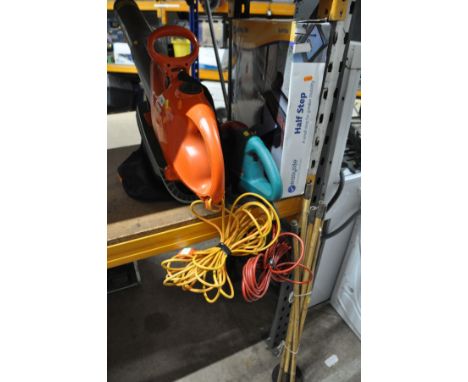 A FLYMO SCIROCCO 3000W GARDEN VAC/BLOWER, along with a Bosch electric hedge trimmer (both PAT pass and working) along with a 