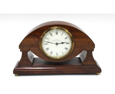 Walker &amp; Hall Ltd Edwardian mahogany-cased mantel clock, French brass movement 13188,  numbered 26 x 16cm