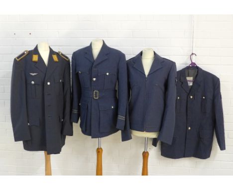 Three R.A.F jackets, and another blue-grey zip jacket with a propeller patch (4)