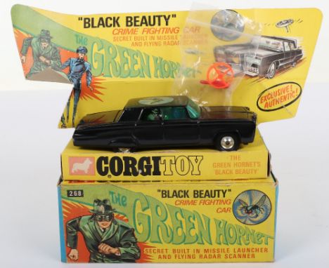 Corgi Toys 268 The Green Hornet ‘Black Beauty' Crime Fighting Car, gloss black body, spun wheel hubs, missing secret instruct