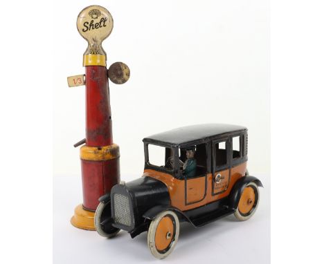 A G&amp;K (German) Tinplate American Yellow Cab Co Taxi, Greppert &amp; Kelch  circa 1920’s lithographed orange/black body, o