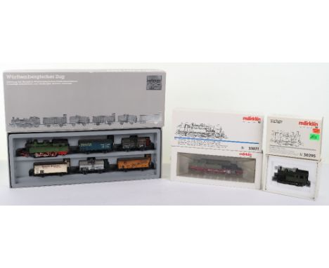 Markliln digital HO gauge boxed Good set and two locomotive, Marklin 125 years anniversary set 2875 Wurttemberg Good train se