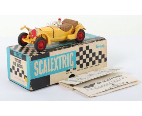Scarce Boxed Scalextric C/65 Vintage Car Racing Alfa Romeo (1933) yellow plastic body, racing no.2, in good used condition, b