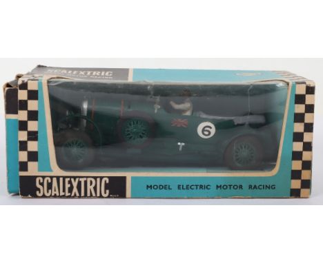 Boxed Scalextric C/64 Vintage Car Racing 4 ½ Litre Super Charged Bentley (1929) British racing green plastic body, racing no.