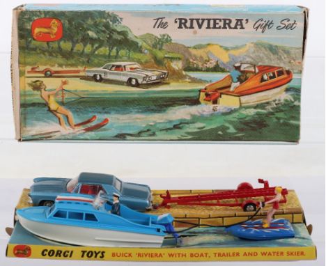 Corgi Toys The ‘Riviera’ Gift Set 31, Buick Riviera, metallic blue body, cast wheel hubs, in near mint original condition, so