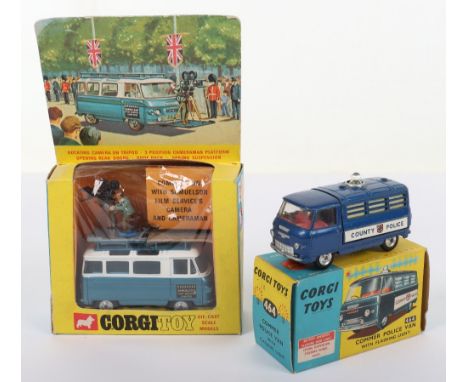 Two Boxed Corgi Toys Commer Vans, 479 Commer Mobile Camera Van, ‘Samuelson Film Service Ltd’ metallic blue/white body, blue i