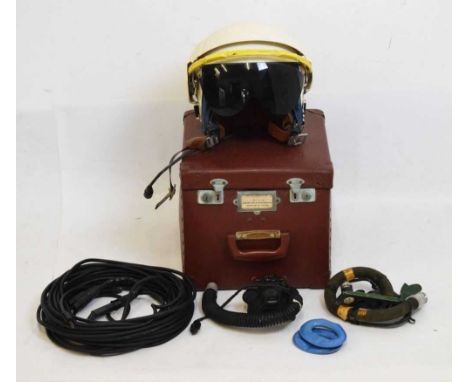 Protective Flying Helmet Mk.2.A (size medium), 22C/2324, serial number. H/2/1455, with visor (Medium Dark), Normalair Yeovil 