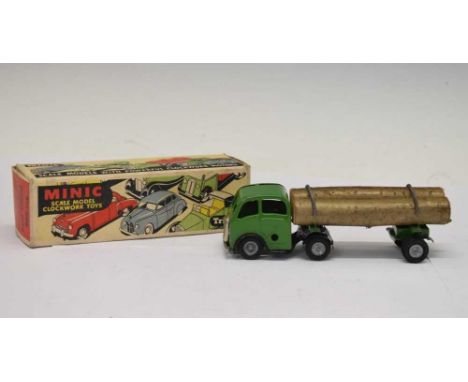 Triang Minic - Scale model clockwork 'Mechanical Horse and Log Trailer', boxed