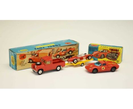 Corgi Toys - Two boxed diecast model vehicles comprising; Gift Set No.17 'Land-Rover with Ferrari Racing Car on Trailer', and