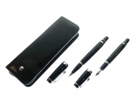 Montblanc Boheme Noir fountain pen and rollerball set with original case, boxes and papers