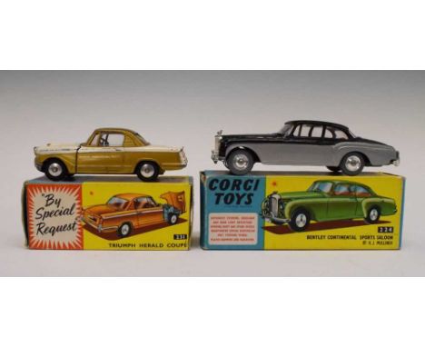 Corgi Toys - Two boxed diecast model vehicles comprising; 224 'Bentley Continental Sports Saloon by H.J. Mulliner' and 231 'T