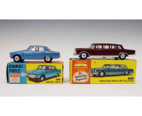 Corgi Toys - Two boxed diecast model vehicles comprising; 247 'Mercedes Benz 600 Pullman' and 252 'Rover 2000' (2)