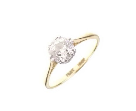 Diamond single-stone ring, the mount stamped '18ct', the old cut brilliant of approximately 0.7 carats estimated, size L, 2.4