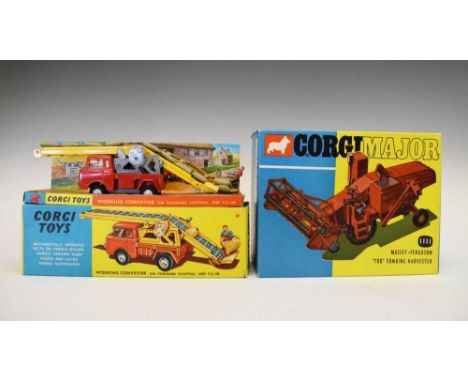 Corgi Major / Corgi Toys - Two boxed diecast model vehicles comprising; 64 'Working Conveyor on Forward Control Jeep F.C.-150