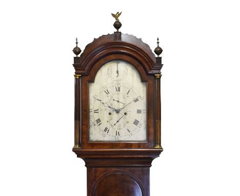 George III mahogany-cased 8-day longcase clock. William Tooke of [King's] Lynn, (Norfolk), 12-inch silvered break-arched dial