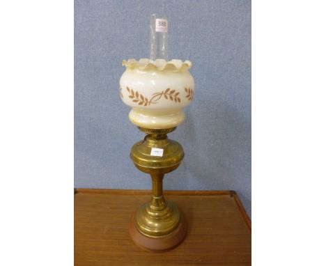 A brass oil lamp