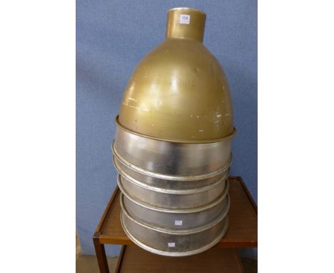 Six industrial light shades