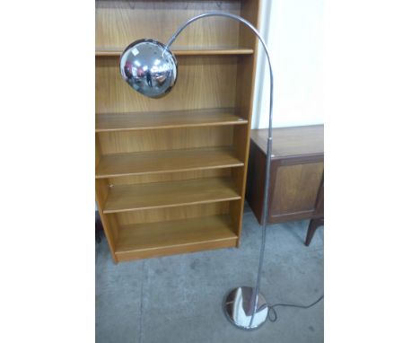 A chrome standard lamp