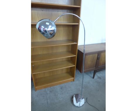 A chrome standard lamp