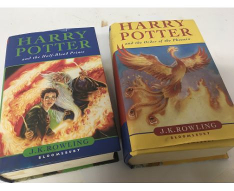 Two first Edtion Harry Potter books by JK Rowling The order of the Phoenix and Half Blood Prince (2)