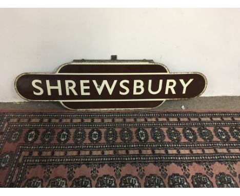 A enamel railway sign Shrewsbury 90 cm x 26 cm