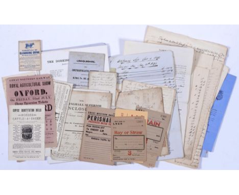 Agriculture. A miscellaneous collection of early 19th century and later English&nbsp; manuscripts and ephemera,&nbsp;includin