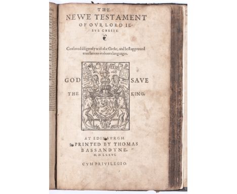 The Bassandyne Bible, the First Bible Printed in Scotland, Geneva Version.&nbsp;The Newe (sic) Testament [...]/Conferred dili