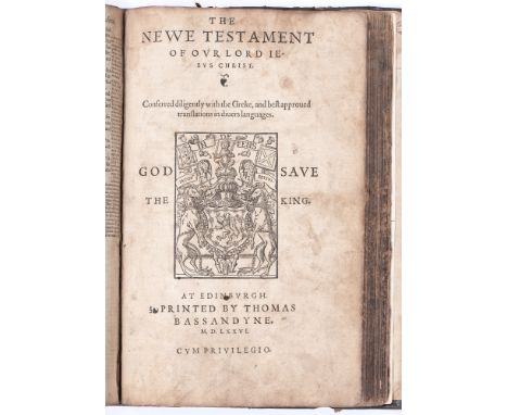 The Bassandyne Bible, the First Bible Printed in Scotland, Geneva Version.&nbsp;The Newe (sic) Testament [...]/Conferred dili