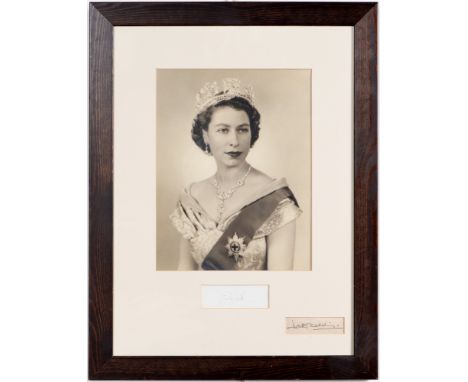 Royalty. Dorothy Wilding (1893-1976), a portrait of Queen Elizabeth II, taken soon after her accession, bust-length, slightly