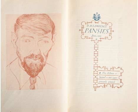 Lawrence (D.H.),&nbsp;Pansies, copy no. 6/500 signed and numbered by the author, London: Privately printed for Subscribers on