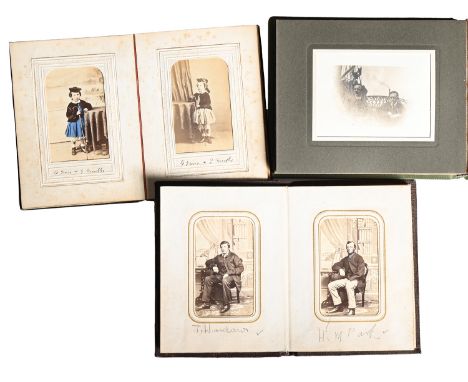 Australia.&nbsp;A mid-Victorian photograph album of 12 carte de visite photographs, contemporary album, gilt-tooled black lea