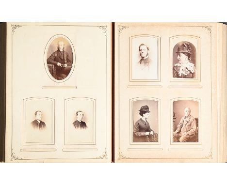 Photography.&nbsp;A 19th century family photograph album, mid-Victorian to c. 1914, approx. 120 images, mostly carte de visit